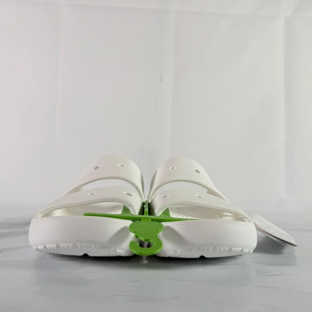 Crocs Classic Sandal v2 White Double Strap Slides Men 5 Women 7 209403-100